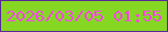 文字の大きさ：1、枠の色：582896、背景の色：86d723、文字の色：f348e3 無料ブログパーツのブログ時計