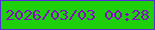 文字の大きさ：5、枠の色：5829d8、背景の色：1ed009、文字の色：840bc1 無料ブログパーツのブログ時計