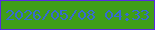 文字の大きさ：5、枠の色：582ae1、背景の色：3f9e18、文字の色：366bd1 無料ブログパーツのブログ時計