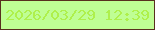 文字の大きさ：2、枠の色：582f1e、背景の色：bffe94、文字の色：aef04c 無料ブログパーツのブログ時計
