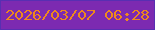 文字の大きさ：2、枠の色：582fb2、背景の色：7c2ab1、文字の色：ee881d 無料ブログパーツのブログ時計