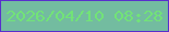 文字の大きさ：1、枠の色：582fcc、背景の色：73bca0、文字の色：72e377 無料ブログパーツのブログ時計