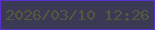 文字の大きさ：5、枠の色：5831d0、背景の色：3a3a54、文字の色：59583c 無料ブログパーツのブログ時計