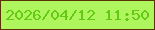 文字の大きさ：1、枠の色：583404、背景の色：aff55e、文字の色：64c913 無料ブログパーツのブログ時計