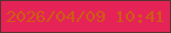 文字の大きさ：4、枠の色：58342f、背景の色：e52357、文字の色：cd5c11 無料ブログパーツのブログ時計
