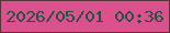文字の大きさ：2、枠の色：583438、背景の色：db518d、文字の色：275041 無料ブログパーツのブログ時計