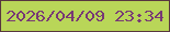 文字の大きさ：4、枠の色：58363f、背景の色：b9d658、文字の色：783975 無料ブログパーツのブログ時計
