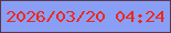 文字の大きさ：2、枠の色：58384e、背景の色：899ff6、文字の色：ed271e 無料ブログパーツのブログ時計
