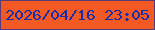 文字の大きさ：2、枠の色：583a79、背景の色：f35a23、文字の色：1b2da9 無料ブログパーツのブログ時計
