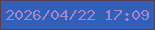 文字の大きさ：1、枠の色：583c54、背景の色：3260b9、文字の色：a086cd 無料ブログパーツのブログ時計