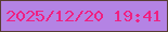 文字の大きさ：5、枠の色：583d32、背景の色：b483e4、文字の色：ef2082 無料ブログパーツのブログ時計