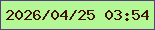文字の大きさ：2、枠の色：583d7f、背景の色：b3f894、文字の色：440f04 無料ブログパーツのブログ時計
