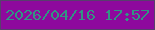 文字の大きさ：5、枠の色：583f6d、背景の色：8e099d、文字の色：319583 無料ブログパーツのブログ時計