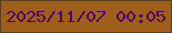 文字の大きさ：5、枠の色：58421e、背景の色：9f5f1b、文字の色：500665 無料ブログパーツのブログ時計