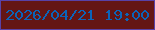 文字の大きさ：5、枠の色：5842a8、背景の色：641615、文字の色：0b64b9 無料ブログパーツのブログ時計
