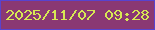 文字の大きさ：2、枠の色：5843cf、背景の色：8a3873、文字の色：d7e854 無料ブログパーツのブログ時計