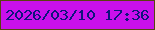 文字の大きさ：2、枠の色：584410、背景の色：c910eb、文字の色：0e147d 無料ブログパーツのブログ時計