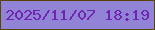 文字の大きさ：3、枠の色：584500、背景の色：9183d5、文字の色：7124af 無料ブログパーツのブログ時計