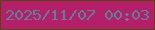 文字の大きさ：3、枠の色：58450d、背景の色：b31f68、文字の色：627f96 無料ブログパーツのブログ時計