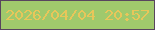 文字の大きさ：4、枠の色：58455e、背景の色：a0c96c、文字の色：e8c65a 無料ブログパーツのブログ時計