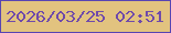 文字の大きさ：2、枠の色：5845b3、背景の色：e2c37f、文字の色：6f4aab 無料ブログパーツのブログ時計