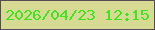 文字の大きさ：1、枠の色：584b56、背景の色：d7da93、文字の色：40e222 無料ブログパーツのブログ時計