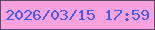 文字の大きさ：1、枠の色：584c60、背景の色：faa1df、文字の色：455aea 無料ブログパーツのブログ時計