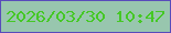 文字の大きさ：3、枠の色：584cbb、背景の色：98c6ae、文字の色：45c825 無料ブログパーツのブログ時計
