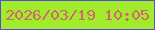 文字の大きさ：5、枠の色：584dd4、背景の色：a0ec2a、文字の色：d26772 無料ブログパーツのブログ時計