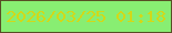 文字の大きさ：3、枠の色：584e25、背景の色：88ee72、文字の色：d2d819 無料ブログパーツのブログ時計