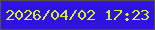文字の大きさ：3、枠の色：584e41、背景の色：2e13dd、文字の色：d5ed3b 無料ブログパーツのブログ時計