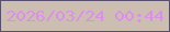 文字の大きさ：1、枠の色：584f6e、背景の色：ccbeb1、文字の色：db8feb 無料ブログパーツのブログ時計