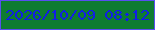 文字の大きさ：1、枠の色：584ff1、背景の色：0e7c32、文字の色：111ee6 無料ブログパーツのブログ時計