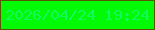 文字の大きさ：2、枠の色：585404、背景の色：03fa05、文字の色：13f85f 無料ブログパーツのブログ時計