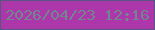 文字の大きさ：2、枠の色：585581、背景の色：ac37ab、文字の色：738690 無料ブログパーツのブログ時計