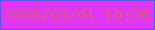文字の大きさ：4、枠の色：5855f0、背景の色：e235ef、文字の色：d55d7e 無料ブログパーツのブログ時計