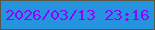 文字の大きさ：5、枠の色：585743、背景の色：2593dd、文字の色：8b06fd 無料ブログパーツのブログ時計