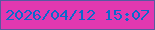 文字の大きさ：4、枠の色：5859a0、背景の色：e238b0、文字の色：0a69cc 無料ブログパーツのブログ時計