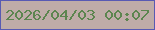 文字の大きさ：3、枠の色：585ab3、背景の色：bfaca8、文字の色：5c854f 無料ブログパーツのブログ時計