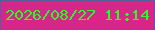 文字の大きさ：2、枠の色：585da1、背景の色：d92488、文字の色：2cfa26 無料ブログパーツのブログ時計
