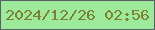 文字の大きさ：3、枠の色：586068、背景の色：9dea9c、文字の色：7f8032 無料ブログパーツのブログ時計