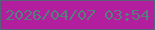 文字の大きさ：4、枠の色：58607a、背景の色：b31e9e、文字の色：557f7c 無料ブログパーツのブログ時計