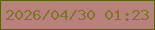 文字の大きさ：1、枠の色：586206、背景の色：b8817b、文字の色：81742d 無料ブログパーツのブログ時計