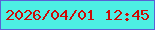 文字の大きさ：4、枠の色：5862d5、背景の色：4defe3、文字の色：cd0c06 無料ブログパーツのブログ時計