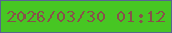 文字の大きさ：3、枠の色：586392、背景の色：47c623、文字の色：88514a 無料ブログパーツのブログ時計