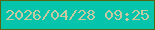 文字の大きさ：4、枠の色：58640f、背景の色：04c5ab、文字の色：c4c9a2 無料ブログパーツのブログ時計