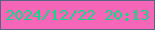 文字の大きさ：2、枠の色：586481、背景の色：f566b9、文字の色：13d883 無料ブログパーツのブログ時計