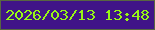 文字の大きさ：3、枠の色：586641、背景の色：401488、文字の色：97f715 無料ブログパーツのブログ時計