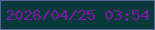 文字の大きさ：4、枠の色：586797、背景の色：08393b、文字の色：7c1aa7 無料ブログパーツのブログ時計