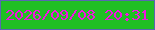 文字の大きさ：5、枠の色：5867b1、背景の色：20bf24、文字の色：f214e2 無料ブログパーツのブログ時計